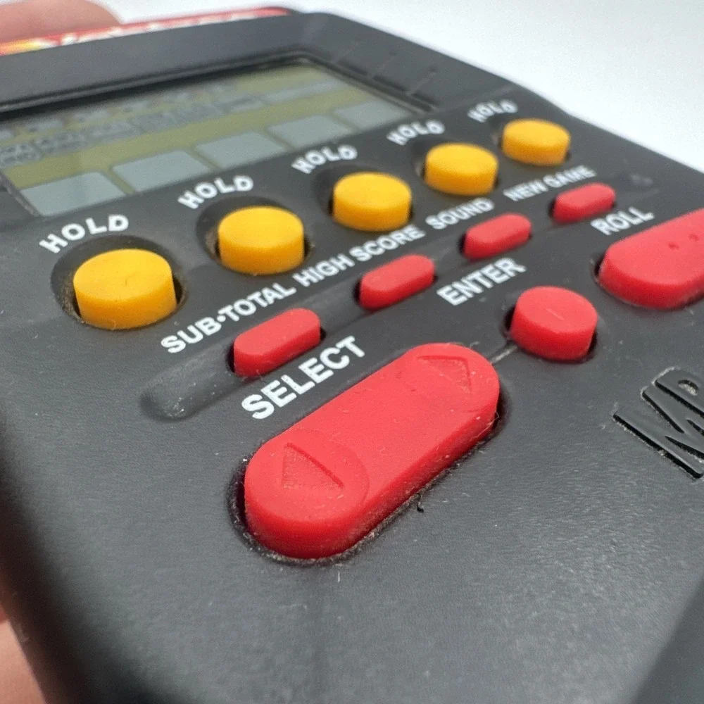 Vintage 1995 Yahtzee Handheld LCD Game Milton Bradley Tested & Working
